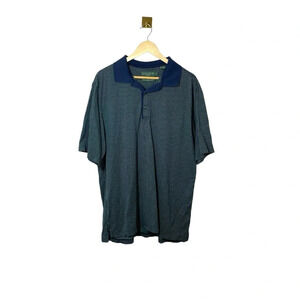 Nicklaus Golf Mercerized Cotton Textured Polo Shirt Blue Green Size L